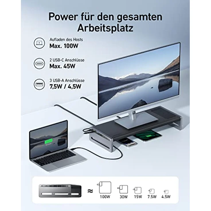 Anker 675 USB-C Docking Station (12-in-1) mit 10 Gbps USB-C Anschlüssen, 4K@60Hz HDMI Bildschirm, kabellosem Ladegerät, in schwarz – Bild 5