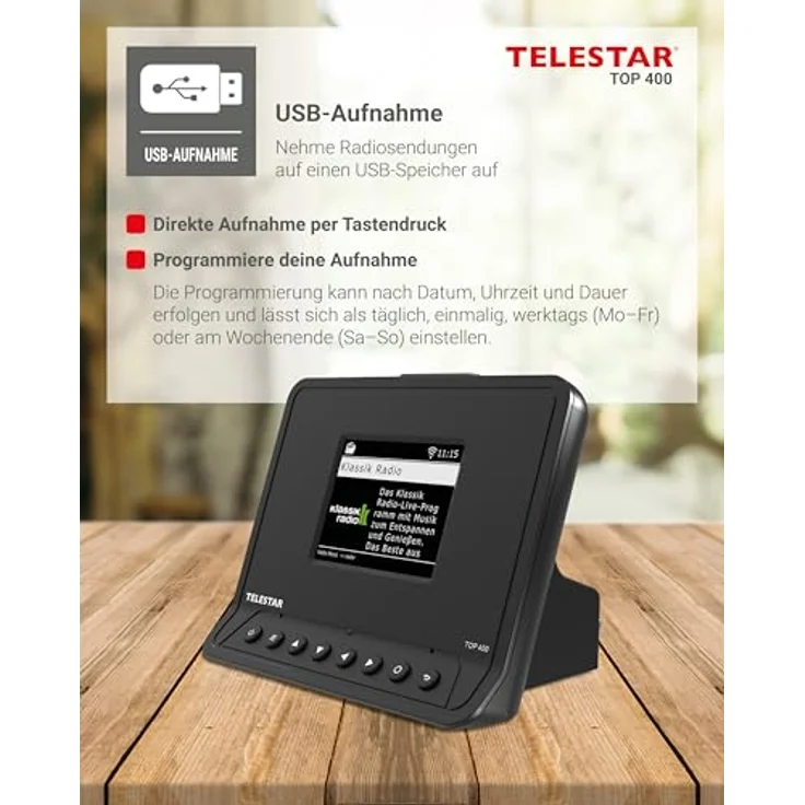 Telestar TOP 400 Internetradio, DAB+/FM, schwarz – Bild 6