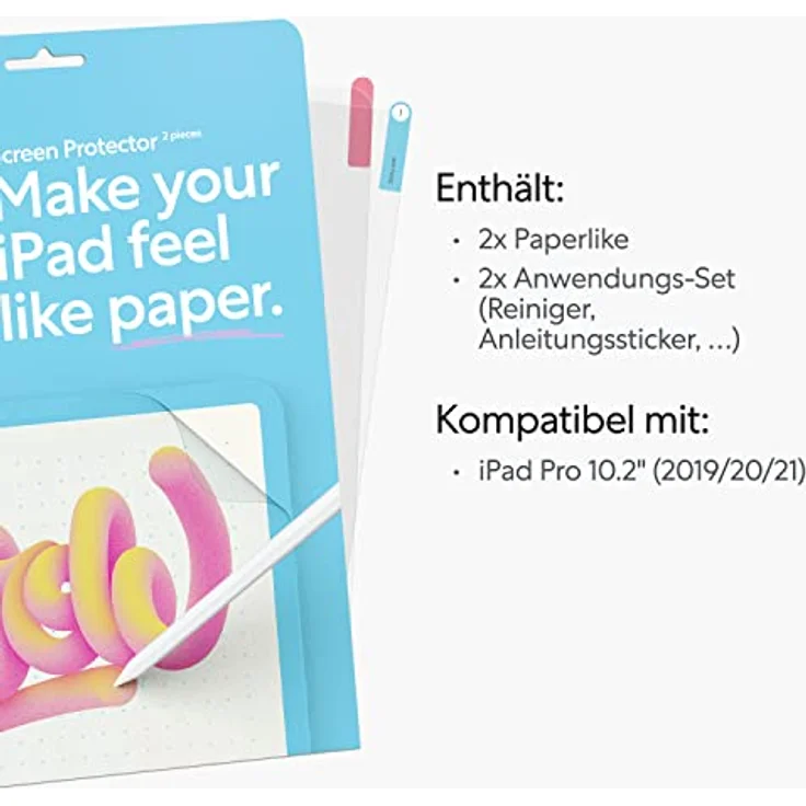 Paperlike 2.1 (2 Stück) für iPad 10,2" (2019/20/21) - Transparente Folie zum Schreiben und Zeichnen wie auf Papier – Bild 2
