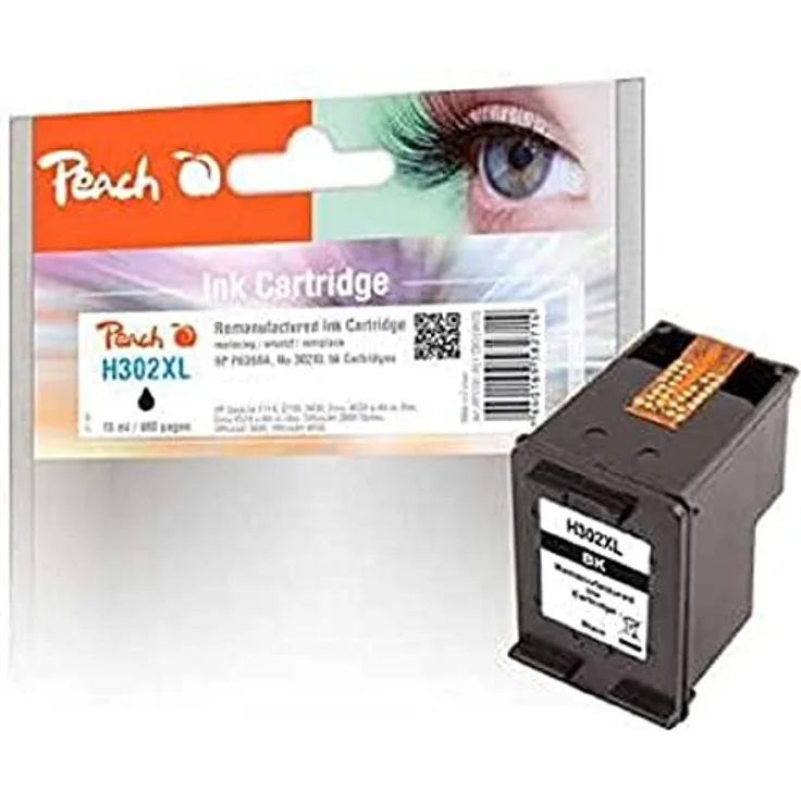 Peach Patrone HP NR.302XL F6U68A schwarz Comp.