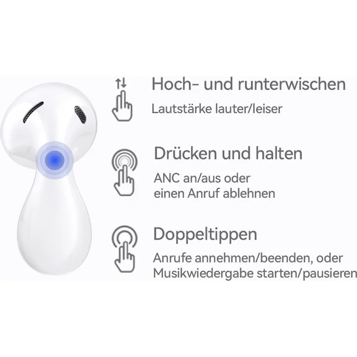 HUAWEI FreeBuds 5 Kopfhörer, Hi-Res-Zertifiziert, offenes Design für verbesserten Komfort, 30 Stunden Akkulaufzeit,Wasserdichtigkeit IPX4, Silver Frost – Bild 4