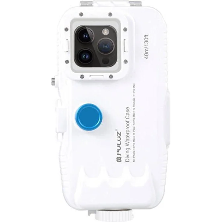 Puluz PU9116W, wasserdichte Smartphone-Hülle für iPhone 14 Plus/Pro Max/13 Pro Max/12 Pro Max/11 Pro Max, bis 40m tief, weiß