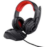 Trust 24761 Pack Maus Und Headset, Gaming Kopfhörer in Schwarz, One Size