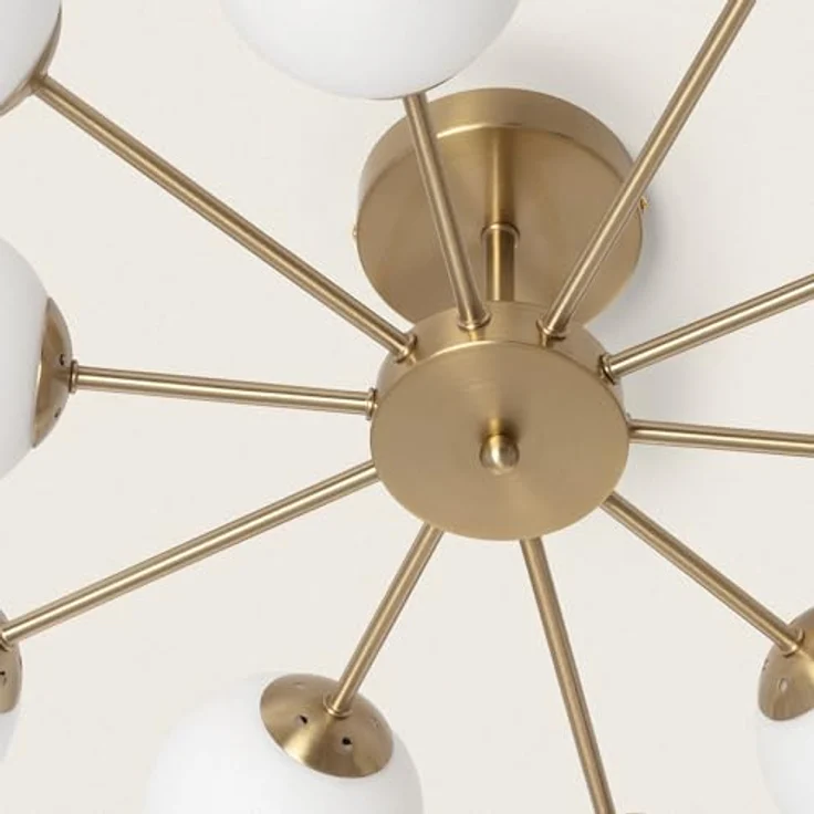 LEDKIA LIGHTING Deckenleuchte Metall und Glas Moonlight Brass 10 Spots Gold für Wohnzimmer, Küche, Schlafzimmer – Bild 5