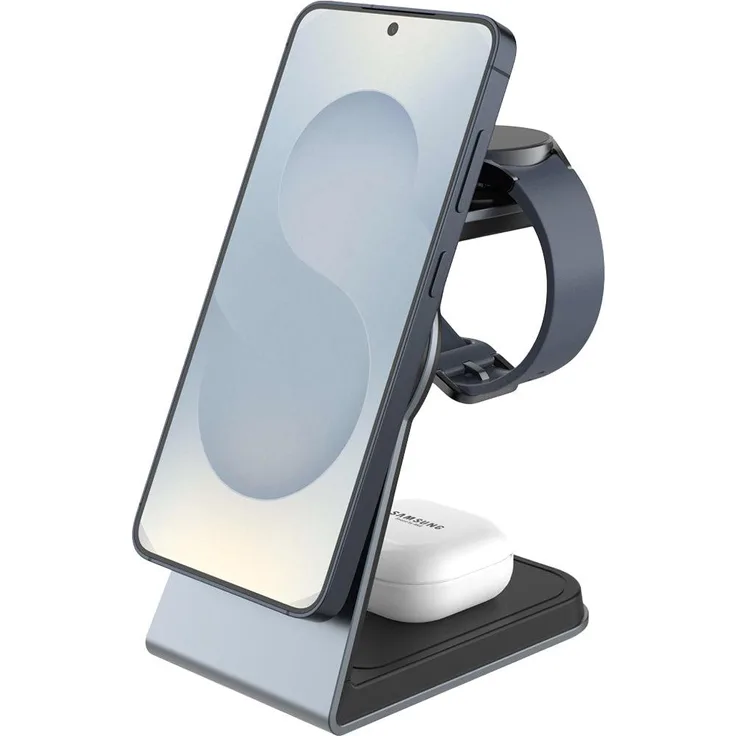 FIXED Induktionsladegerät MagPowerstation Alu 3, 25W Qi2.2 für MagSafe, inkl. USB-C Kabel, Silber