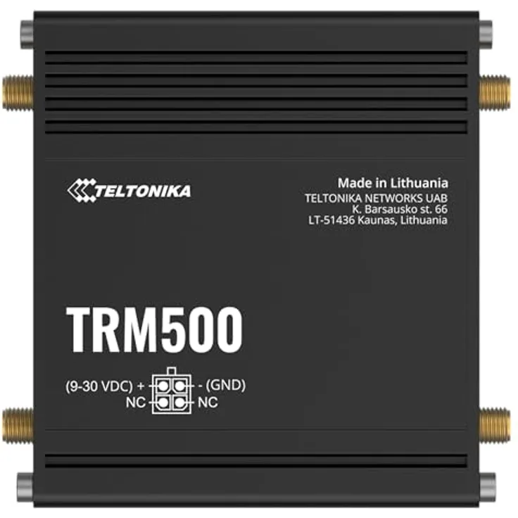 Teltonika TRM500, 5G Router mit bis zu 3,4 Gbit/s, Schwarz, industrietauglich, 4 SMA-Antennen, USB-Typ-C