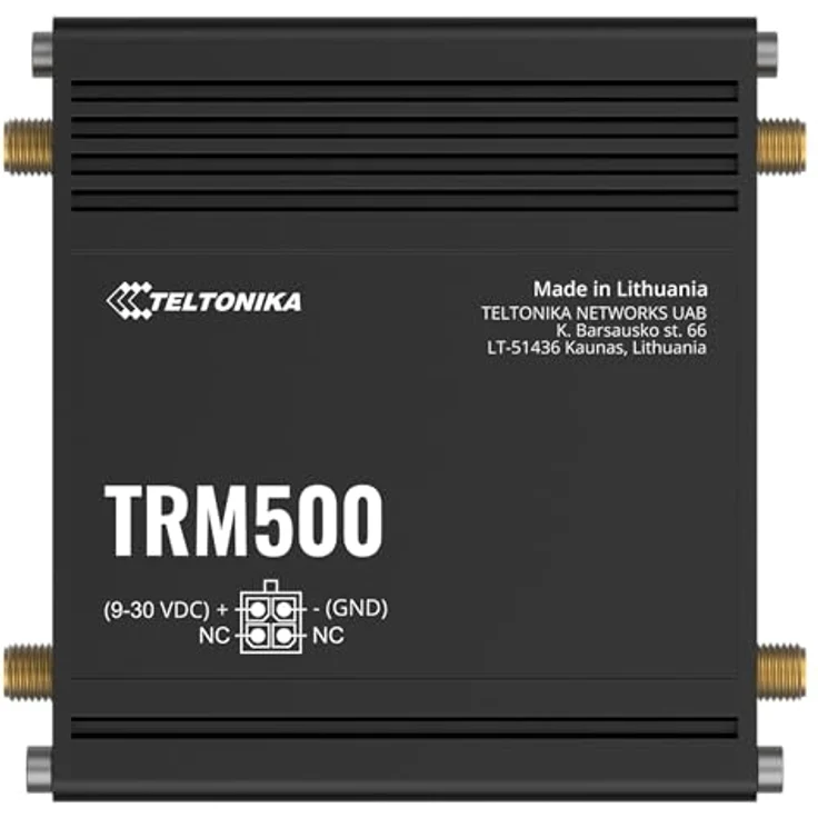 Teltonika TRM500, 5G Router mit bis zu 3,4 Gbit/s, Schwarz, industrietauglich, 4 SMA-Antennen, USB-Typ-C – Bild 1