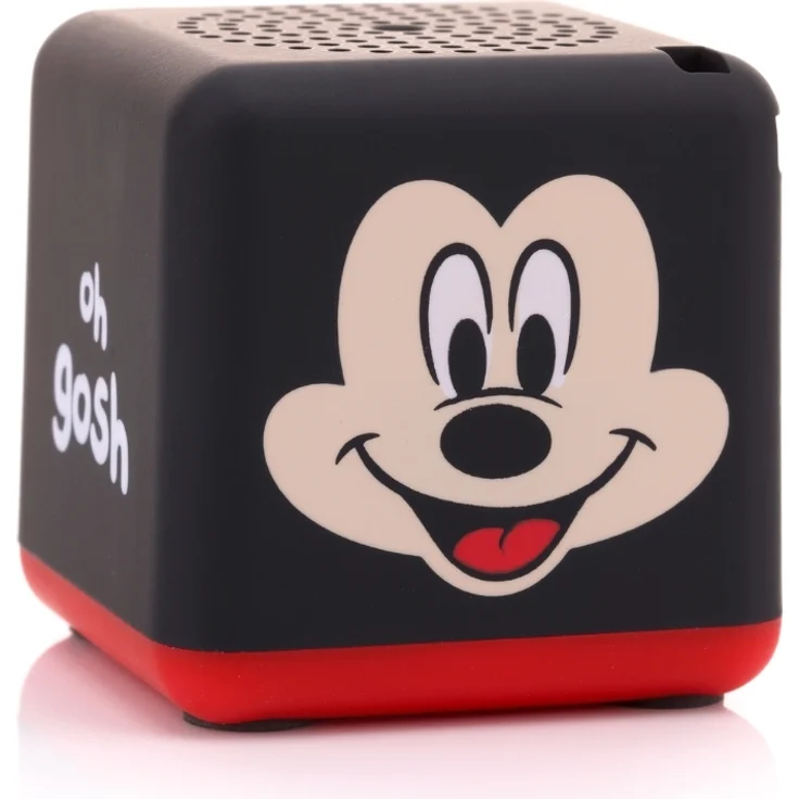 Bitty Boomers Disney Mickey Maus Mini Bluetooth-Lautsprecher im Würfelformat - Kompakter Sound in stylischem Design, ideal für unterwegs, schwarz