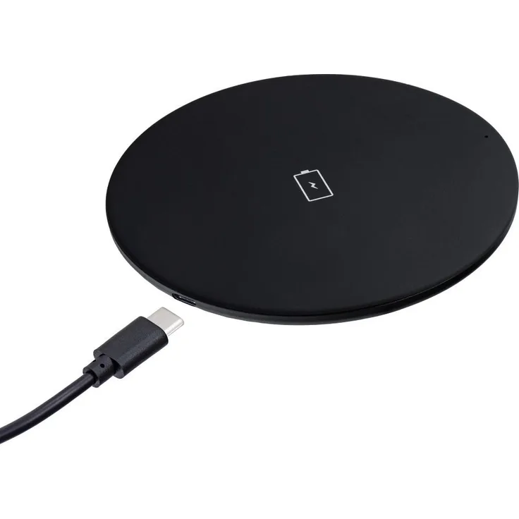 Forcell Induktives Schnellladegerät in Schwarz 15W - kabelloses Laden im Qi-Standard, kompaktes Design, Quick Charge™ - mit USB Typ C zu USB Typ A Kabel