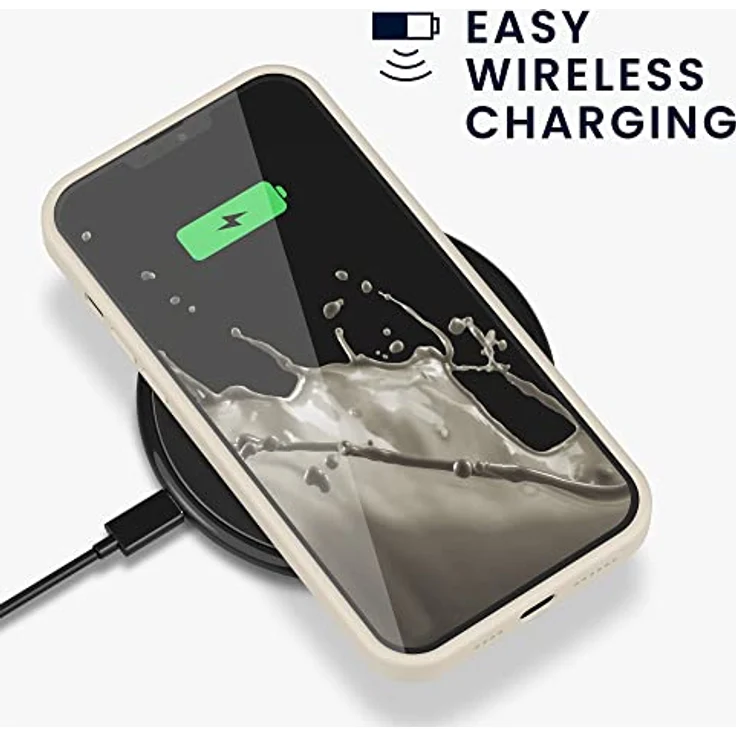 kwmobile Handyhülle für iPhone 13 Pro Max, Silikon Case in Creme, flexibel, rutschfest, kabelloses Laden – Bild 5