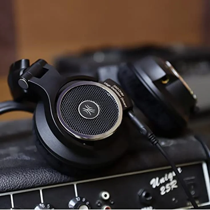 OneOdio offener Studio Kopfhörer mit Kabel Over-Ear mit 250 Ohm, Monitor 80 Headphones für Mixing, Mastering, Editing, Ohrpolster aus Samt, Abnehmbares Kabel(3.5mm/6.35mm link), Schwarz – Bild 2