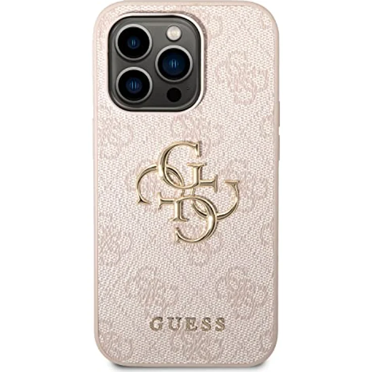 Guess PU 4G Metal Logo case iPhone 14 Pro Max pink GUHCP14X4GMGGR schwarz - Schutzhülle mit Saffiano-Textur und Apple Pay-Kompatibilität – Bild 3