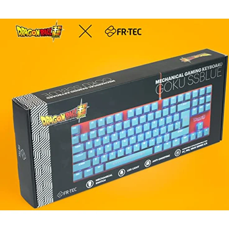 Blade Gaming Dragon Ball Super GOKU, Tenkeyless mechanische Tastatur mit Blue Switches und RGB-Beleuchtung, kabelgebunden, USB, blau-orange – Bild 6