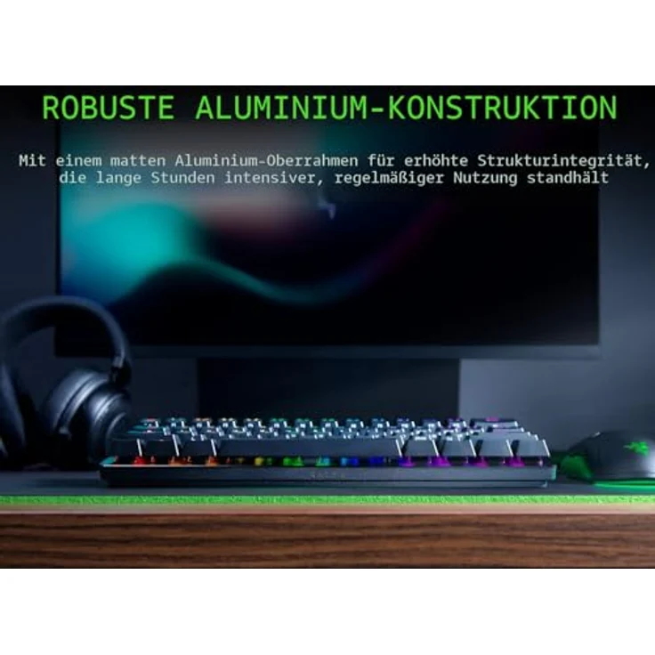 Razer Huntsman Mini (Red Switch) - Compact Gaming Keyboard (Kompakte 60% Tastatur mit Linear Opto-Mechanischen Schaltern, PBT-Tastenkappen, abnehmbares USB-C Kabel) US-Layout QWERTY – Bild 6