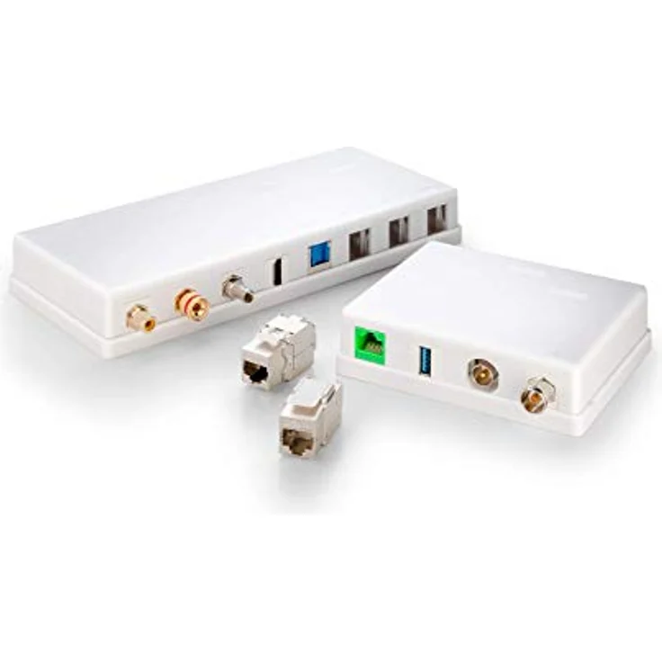 Goobay Wandgehäuse 79376, Leergehäuse für 4 Module, robustes weißes Kunststoffgehäuse mit Beschriftungsfeld, 180° Kabelführung – Bild 3
