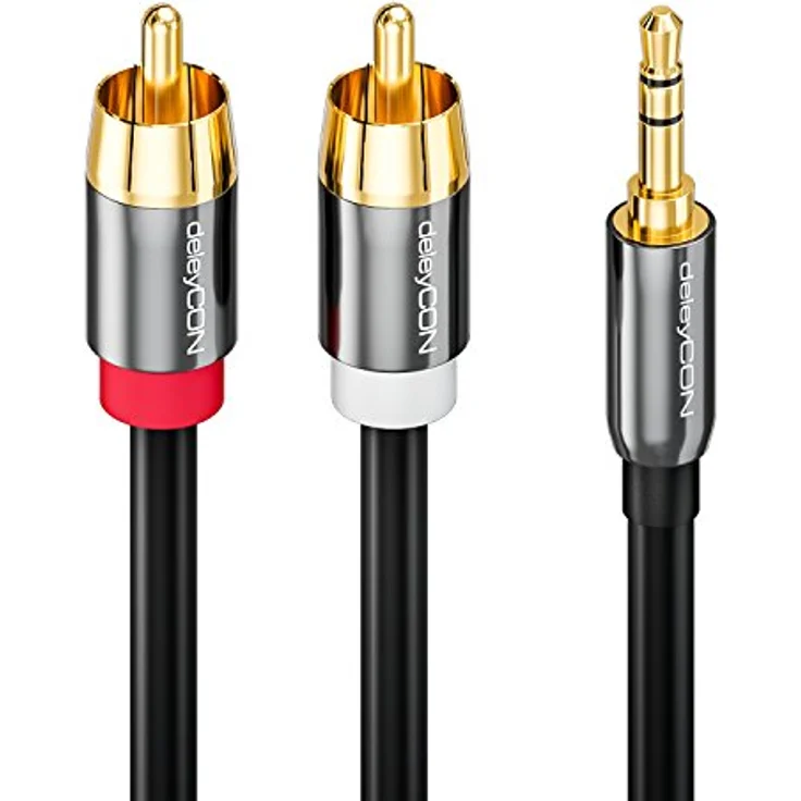 DELEYCON MK-MK157 - Audio Kabel, 3,5 mm Klinkenstecker auf 2x Cinch Stecker, 5 m (MK-MK157) – Bild 4