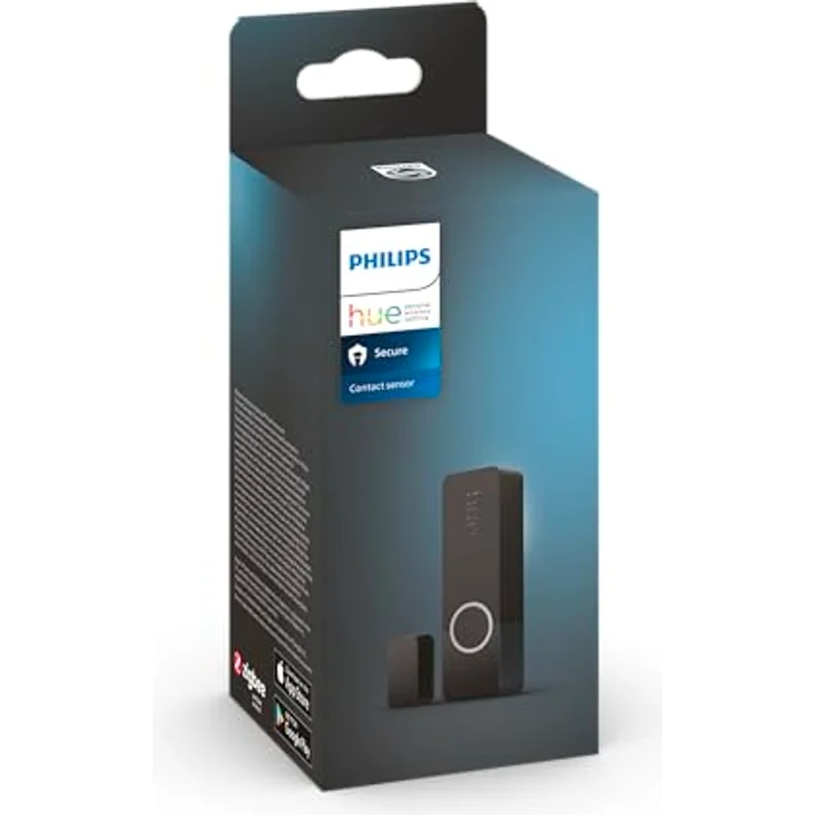 Philips Hue Secure Smart Home Kontaktsensor für Türen und Fenster, einfache Installation, schwarz – Bild 1