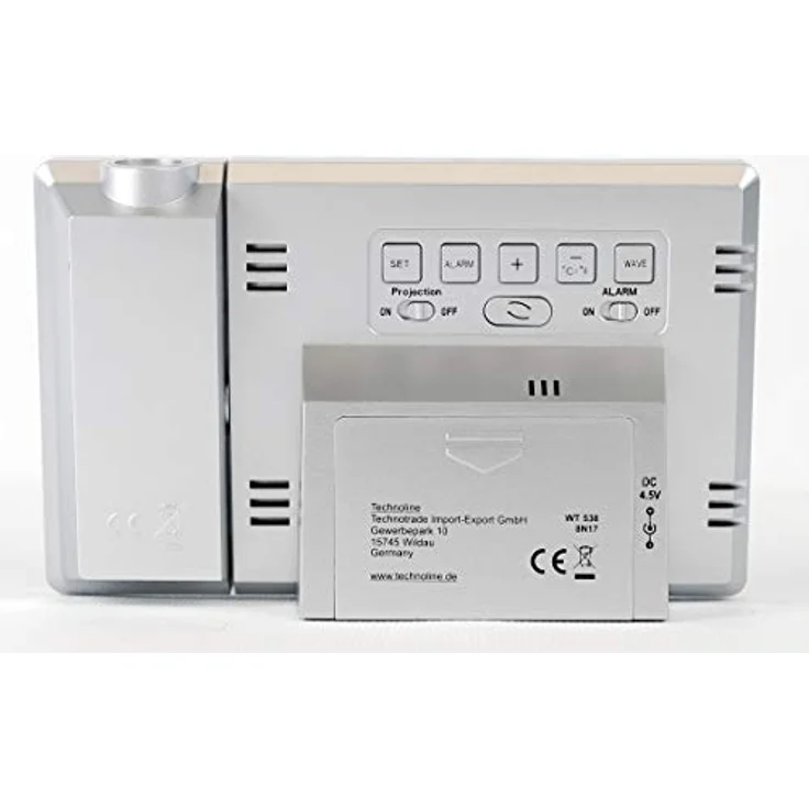 Technoline WT 538 Touchsensor Funk-Projektionswecker, Plastik, silber-anthrazit, 15 x 4 x 9 cm – Bild 4