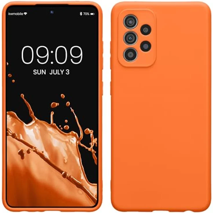 kwmobile Handyhülle für Samsung Galaxy A52 / A52 5G / A52s 5G - Flexibles Silikon Case in Fruity Orange, rutschfest und stoßabsorbierend – Bild 1