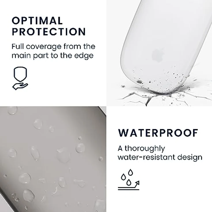 kwmobile Silikon Schutzhülle für Apple Magic Mouse 1/2 - Ergonomisches PC Maus Cover aus softem Silikon - Matt Transparent – Bild 5