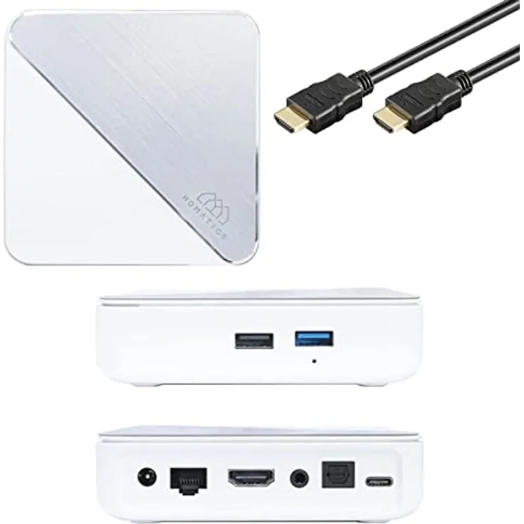 Homatics Box R 4K Plus Android 11 TV Mediaplayer (32GB Flash, Google, Netflix 4K Dolby Vision & Atmos, Disney+, Prime Video, 4K UHD, AV1, 1Gbit, DTS, HDR10+, WiFi 6, Bluetooth 5.0, Weiß)