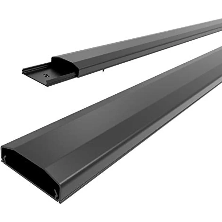 conecto Kabelkanal mit 3M Klebeband selbstklebend selbsthaftend zum Kleben oder Schrauben aus hochwertigem PVC (Länge 100cm, Breite 6cm, Höhe 2cm) schwarz – Bild 2