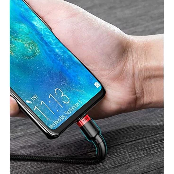 Baseus Cafule Nylonkabel USB Typ C, 100W Power Delivery 2.0, 20V 5A, 2m, grau – Bild 11