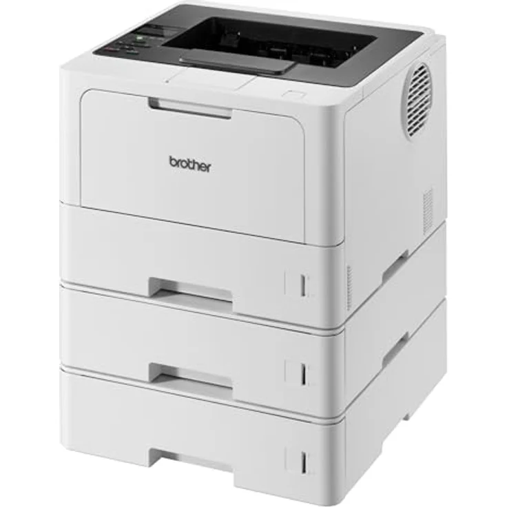Brother HL-L5210DNTT Laserdrucker schwarz weiß (A4, 48 Seiten/Min., 1.200x1.200 DPI, LAN, Duplex, 3x250 Blatt Papierkassetten) weiß/grau – Bild 2
