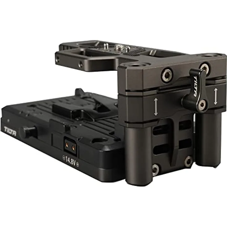 Tilta ing V-Mount Akku Grundplatte V2 (Tilta Gray) - Kamera-Zubehör mit V-Mount Batterieplatte und verstellbarer Steig-Bodenplatte