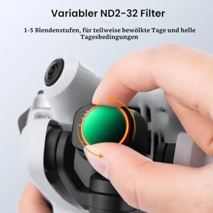 K&F CONCEPT Mini 4 Pro ND Filter, variabler ND2-32 und ND32-512, HD optisches Glas, Aluminium, kompatibel mit DJI Mini 4 Pro – Bild 3