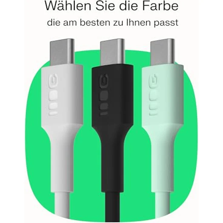 Green Cell PowerFlex, USB-C Kabel 100W PD, USB-C (100W PD) auf USB-C (100W PD), 2 m, Minzgrün – Bild 7