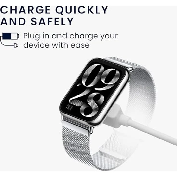 kwmobile USB Kabel Charger kompatibel mit Xiaomi Mi Smart Band 9 / Band 8 / Band 8 Pro/Redmi Watch 3 Active Ladekabel - Fitnesstracker Aufladekabel in Weiß – Bild 2