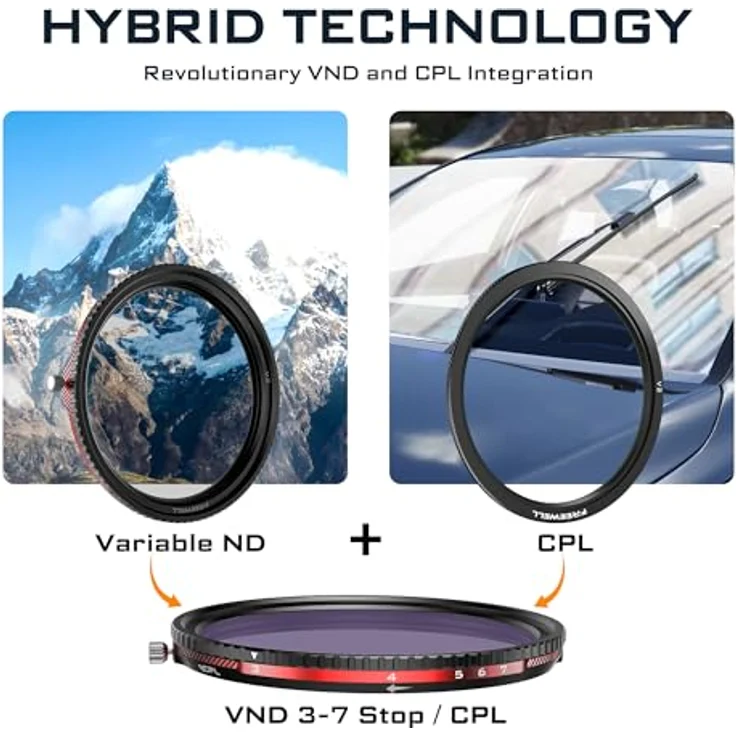 Freewell V2 Series Magnetic Filter, ND/CPL 3-7 Stops, 82 mm, Objektivfilter, Schwarz – Bild 3