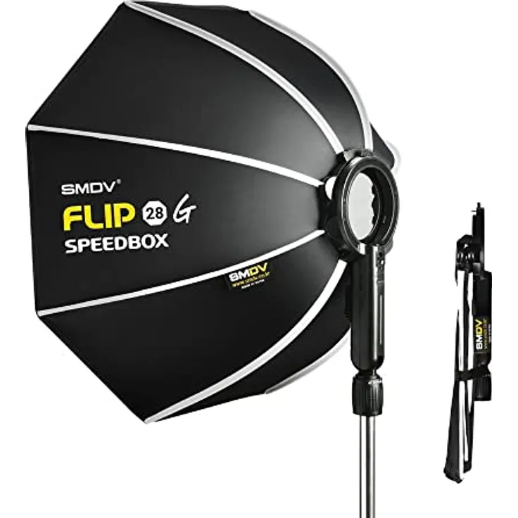 SMDV Speedbox Flip 28G, achteckige Softbox mit 70 cm Durchmesser, schnell ein- und ausklappbar