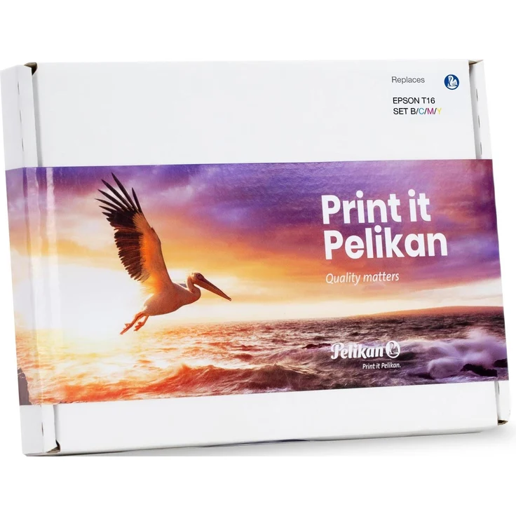 Pelikan Druckerpatrone 16XL, Set mit 4 Farben (Magenta, Cyan, Gelb, Schwarz) für exakte Farbwiedergabe