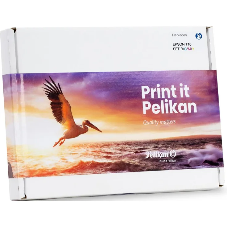 Pelikan Druckerpatrone 16XL, Set mit 4 Farben (Magenta, Cyan, Gelb, Schwarz) für exakte Farbwiedergabe