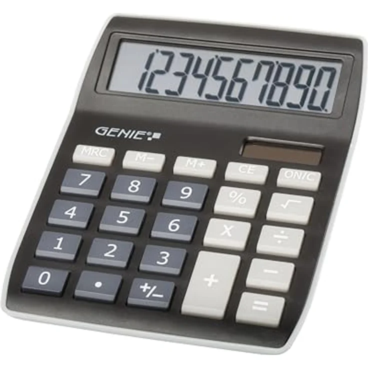 Genie 840 BK 10-stelliger Tischrechner, Dual-Power (Solar und Batterie), kompaktes Design, schwarz – Bild 4