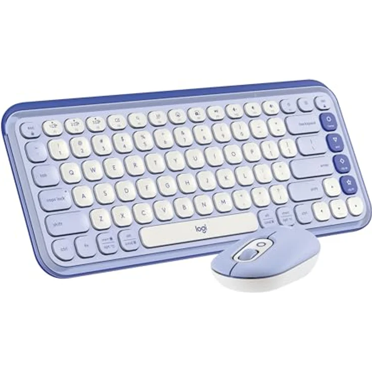 Logitech POP ICON Combo, Bluetooth-Tastatur-Maus-Set, Komfortables Tippen, programmierbare Tasten, leise Klicks, Easy-Switch für bis zu 3 Geräte - Lila