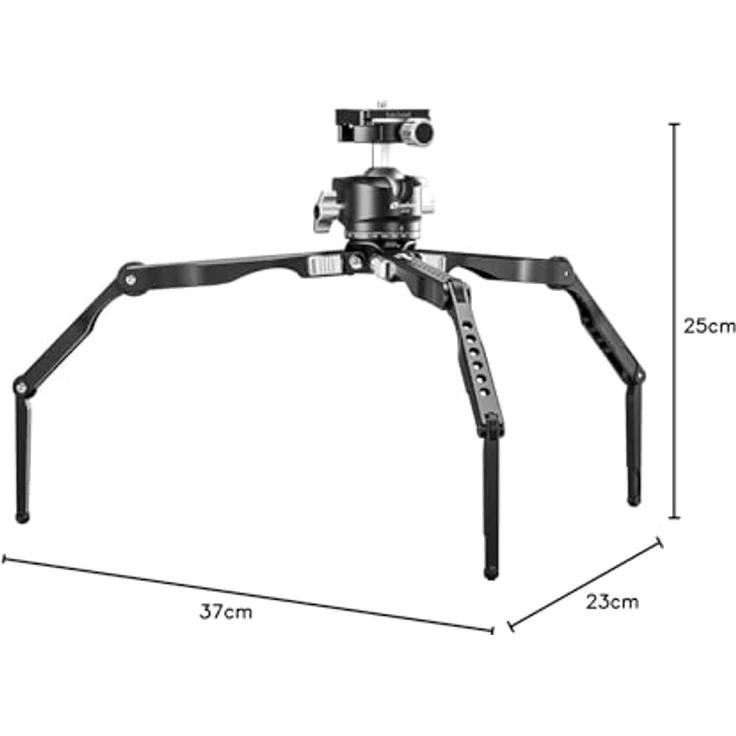 Leofoto Pocket Mini Tripod MT-04 + Ball Head LH-30, höhenverstellbar von 120mm bis 370mm, Tragfähigkeit 5 kg, Packmaß 25cm – Bild 11