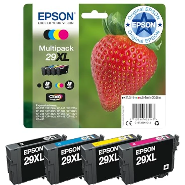 Epson C13T29964022 Multi-Pack (Schwarz, Gelb, Magenta, Cyan) Original Tintenpatronen Pack of 1 – Bild 2