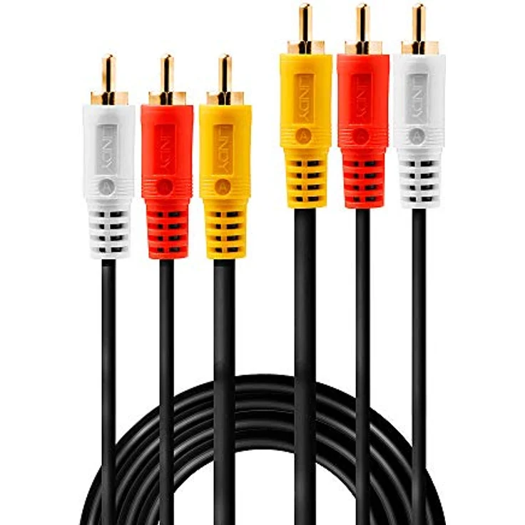 LINDY 35690 Premium Audio-Video-Kabel, 3X RCA (Cinch) Stecker/Stecker, 1m, weiß, 1 Meters – Bild 2