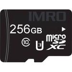 IMRO imro Card, Micro-SDHC-Speicherkarte 256GB Klasse 10 UHS-3, Schwarz, bis zu 85 MB/s Lesegeschwindigkeit