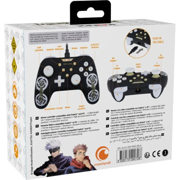Konix Jujutsu Kaisen PC-Gamepad, silbernes Kabel-Gamepad mit einfacher Größe – Bild 6