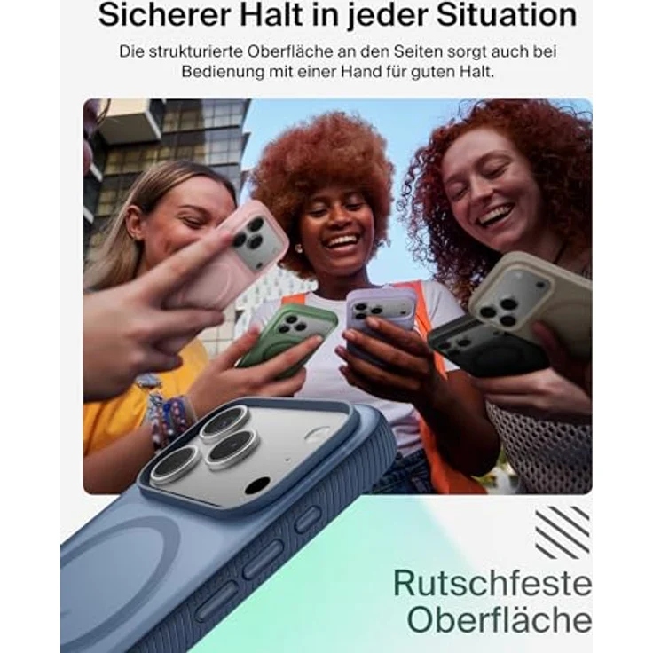 Belkin Grip SheerForce Schutzhülle für iPhone 17 Pro, stoßfest mit Kamerasteuerung, dunkelblau – Bild 4
