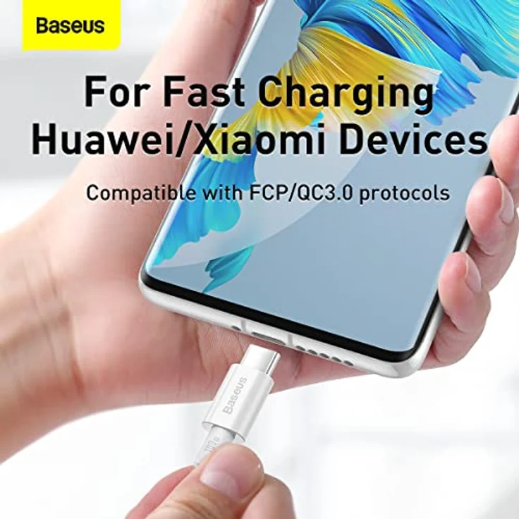Baseus Superior Series USB-C auf USB-C Kabel, Schnellladung 100W (5A, 20V), 2m, weiß – Bild 3