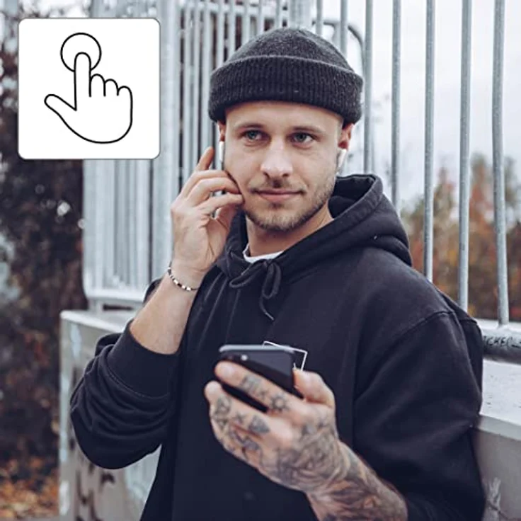 Hama Bluetooth Kopfhörer "Spirit Pocket" (In Ear Kopfhörer mit Mikrofon, True Wireless Earbuds mit Ladestation, besonders leicht, Laufzeit 30h, kabellose Kopfhörer mit Sprachsteuerung) weiß – Bild 5