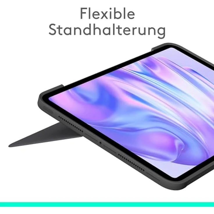 Logitech Combo Touch iPad Pro 11 Zoll (M4) (2024) Tastatur-Case - Hintergrundbeleuchtete Tastatur, Multi-Use-Modus, Deutsches QWERTZ, Graphit – Bild 2