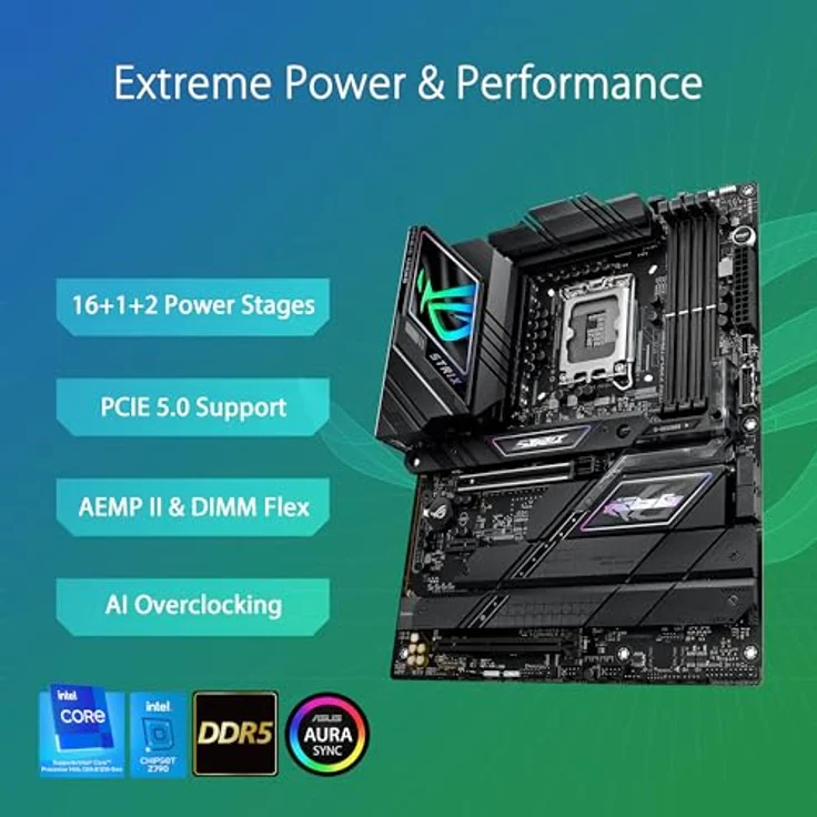 ASUS ROG STRIX Z790-F GAMING WIFI II Gaming Mainboard Sockel Intel LGA1700 (ATX, DDR5, 5x M.2, PCIe 5.0, WiFi 7, AI Cooling II, Aura Sync) – Bild 3