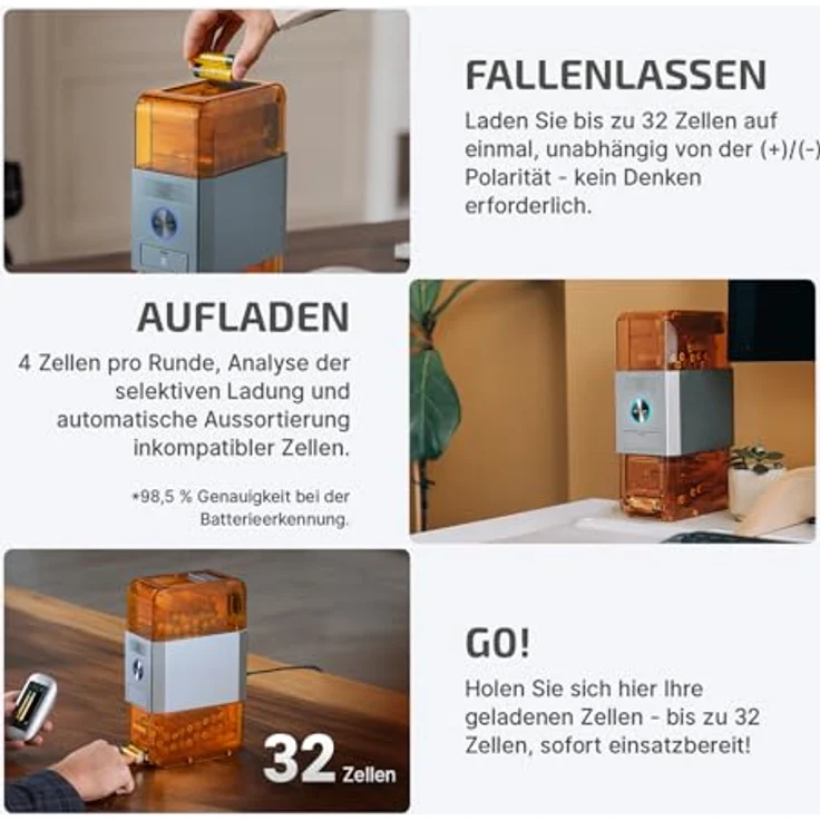 OLIGHT Ostation X Akku Ladegerät für AA-NiMH-Batterien, Schnell Type-C Wiederaufladbar mit Multischutz LED Anzeige – Bild 2
