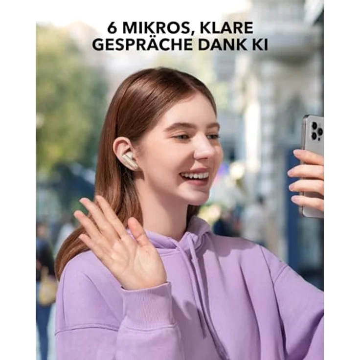 Soundcore P40i Drahtloser Kopfhörer Beige mit aktiver Geräuschunterdrückung und IPX5-Zertifizierung – Bild 6